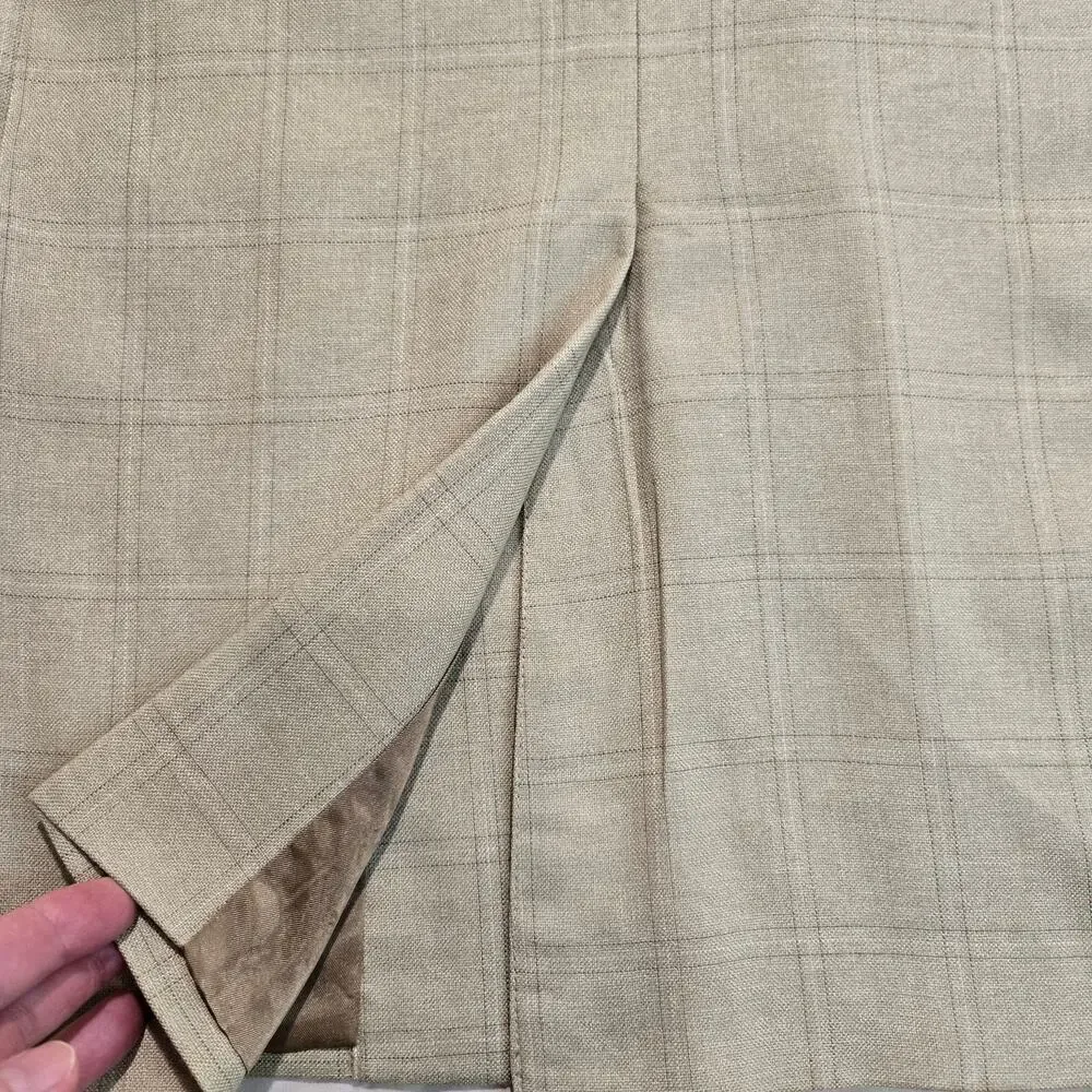 Joseph & Feiss Silk Wool Blend Beige Windowpane Blazer Sports Coat Size 41R
